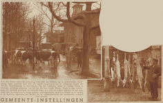 874157 Collage van 2 foto's betreffende de werkzaamheden op het Openbaar Slachthuis (Amsterdamsestraatweg 283) te Utrecht.
